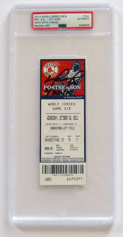 David Ortiz Signed Red Sox 2013 World Series Game 6 Encapsulated Ticket PSA