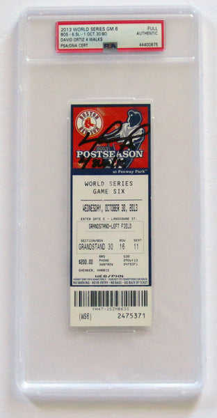David Ortiz Signed Red Sox 2013 World Series Game 6 Encapsulated Ticket PSA
