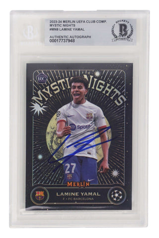 Lamine Yamal Signed 2023-24 Merlin Mystic Nights Rookie Card - BGS Authentic