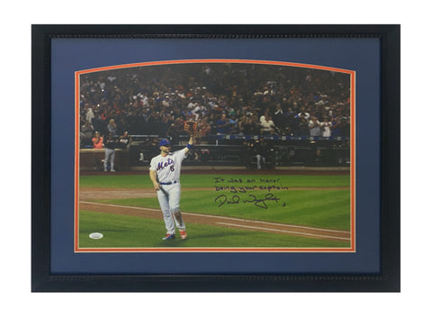 David Wright Autographed "It Was An Honor ... Captain" Framed 16 x 20 Photo JSA