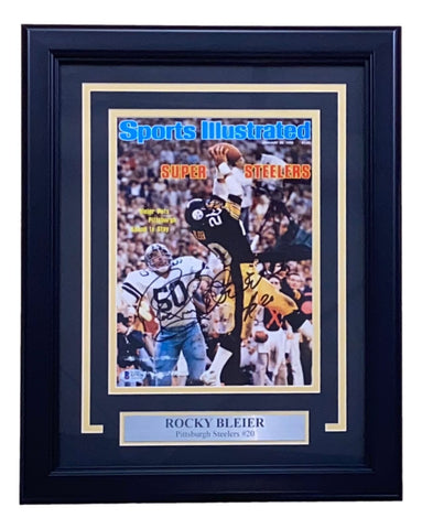Rocky Bleier Signed Framed Pittsburgh Steelers Magazine Page BAS