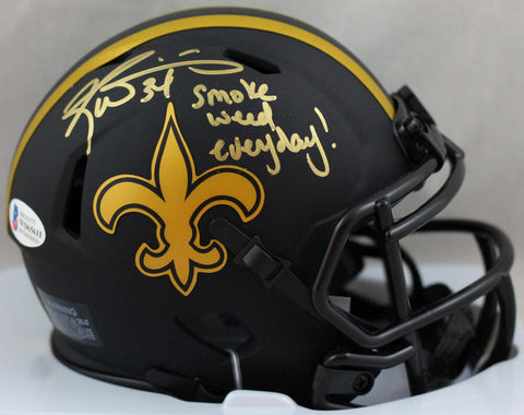 Ricky Williams Autographed Saints Eclipse Mini Helmet w/SWED - Beckett W Auth