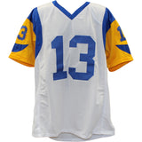 Kurt Warner Autographed/Signed Pro Style White XL Jersey Beckett Witness 51785