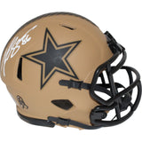 Luke Schoonmaker Signed Dallas Cowboys 23 Salute Mini Helmet Beckett 43116