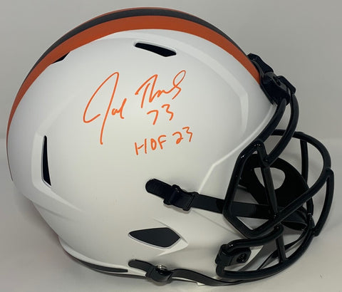 Browns JOE THOMAS Signed Full Size LUNAR Replica Speed Helmet AUTO w/ HOF '23