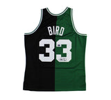 Larry Bird Signed Boston Celtic M&N Swingman Split Black & Green Jersey