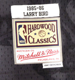 CELTICS LARRY BIRD AUTOGRAPHED BLACK M&N GOLD TOILE JERSEY XXL BECKETT 177717