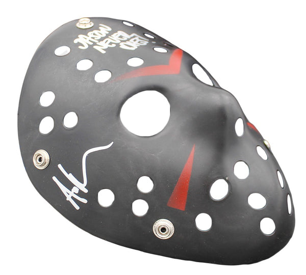 Ari Lehman Signed Friday the 13th Black Costume Mask with Jason Never Dies Insc