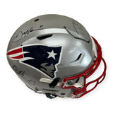 Tom Brady Julian Edelman Rob Gronkowski Signed Autographed Flex Helmet Fanatics