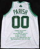 Robert Parish Signed Boston Celtics Career Highlight Shamrock Jersey (Beckett)