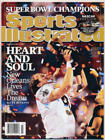 February 15, 2010 Drew Brees Sports Illustrated NO LABEL Newsstand Saints