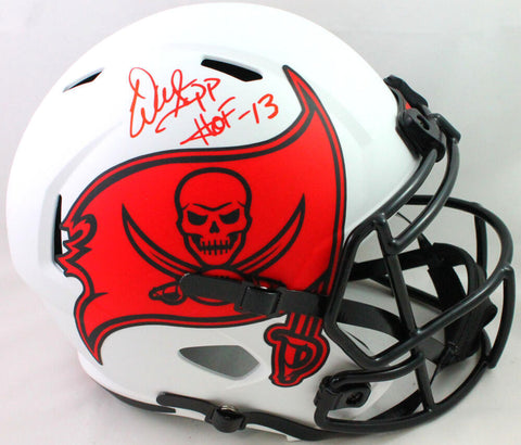 Warren Sapp Signed Buccaneers F/S Lunar Speed Helmet w/HOF- Beckett W Holo *Red