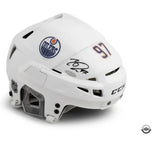 Connor McDavid Autographed White CCM Edmonton Oilers Authentic Helmet UDA