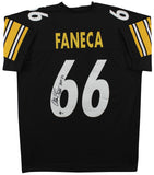 Alan Faneca "HOF 21" Authentic Signed Black Pro Style Jersey BAS Witnessed