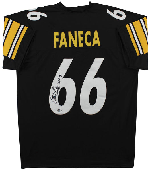 Alan Faneca "HOF 21" Authentic Signed Black Pro Style Jersey BAS Witnessed