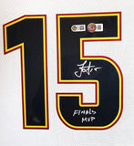 Nikola Jokic Autographed/Inscribed White Nike Nuggets Jersey DLX Framed BAS COA