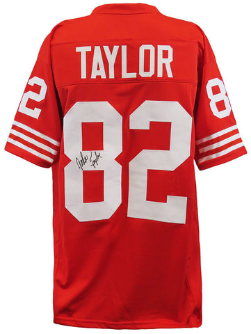 John Taylor (49ers) Signed Red Custom Football Jersey - (SCHWARTZ COA)