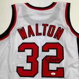 Autographed/Signed Bill Walton Portland White Basketball Jersey JSA COA