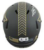 Eagles A.J. Brown Signed Salute to Service IV Speed Mini Helmet BAS Witnessed
