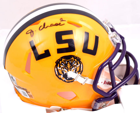 Ja'Marr Chase Autographed LSU Tigers Speed Mini Helmet-Beckett W Hologram *Black