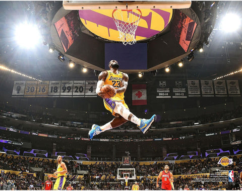 LeBron James Los Angeles Lakers Dunk Against Houston Rockets 11x14 Photo