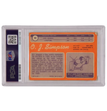 O.J. Simpson Signed 1970 Topps Inscribed "11,236 Yards 61 TDS" - PSA Authentic