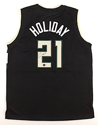 Jrue Holiday Milwaukee Buck Signed Jersey / 2021 NBA Champion (Beckett) Pt Guard