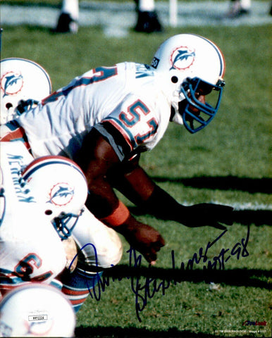Dwight Stephenson Miami Dolphins HOF Signed/Inscribed 8x10 Photo JSA 161813