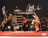 Ralph Macchio William Zabka Signed 8x10 Karate Kid Face Off Photo JSA