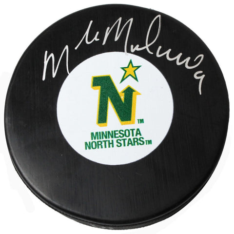 Mike Modano Signed Minnesota North Stars Logo Hockey Puck - SCHWARTZ