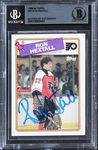 Flyers Ron Hextall Authentic Signed 1988 Topps #34 Card BAS Slabbed