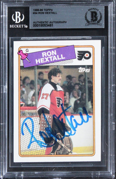 Flyers Ron Hextall Authentic Signed 1988 Topps #34 Card BAS Slabbed