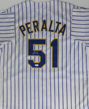 Brewers FREDDY PERALTA Signed Custom Replica Throwback Retro Jersey AUTO - JSA