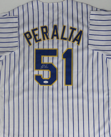 Brewers FREDDY PERALTA Signed Custom Replica Throwback Retro Jersey AUTO - JSA