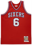FRMD Julius Erving Philadelphia 76ers Signed Mitchell & Ness Red Auth. Jersey
