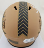 TYREEK HILL SIGNED MIAMI DOLPHINS SALUTE TO SERVICE SPEED MINI HELMET BECKETT QR