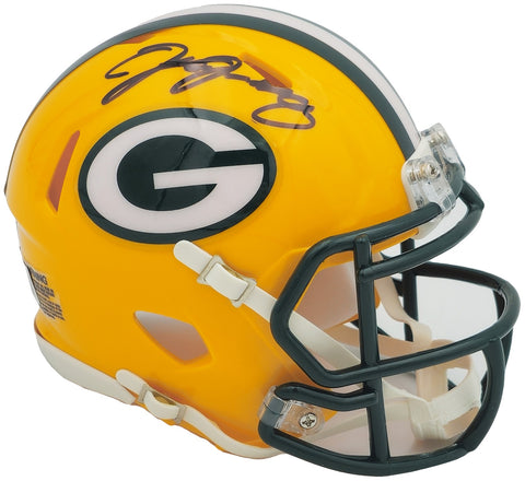 Josh Jacobs Signed Green Bay Packers Yellow Speed Mini Helmet Beckett