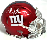 Michael Strahan Signed Giants Blaze Speed Mini Helmet - JSA *White