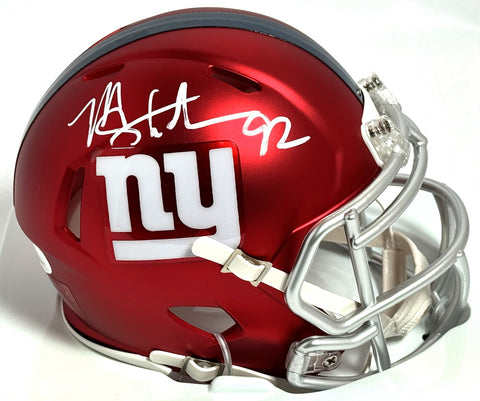 Michael Strahan Signed Giants Blaze Speed Mini Helmet - JSA *White