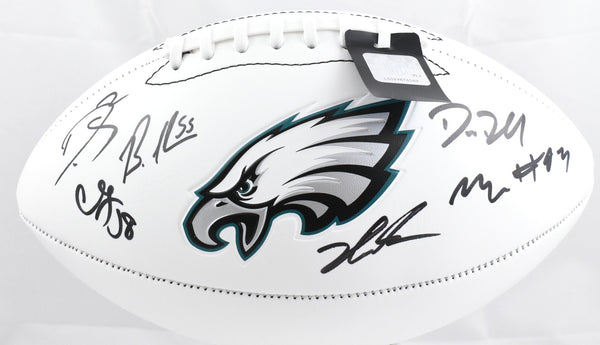 (6) Multi Player Signed Autographed Eagles Logo Football - Beckett W Hologram