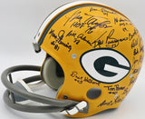 Super Bowl I Champions Packers Team Autographed Yellow Full Size Helmet With Sig