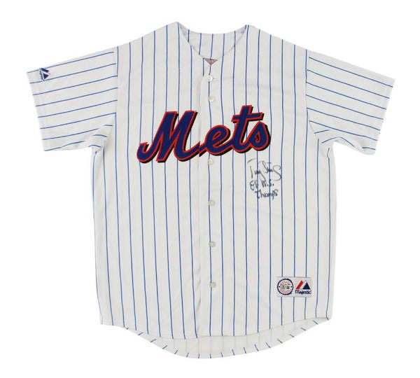 Darryl Strawberry Signed New York Mets Majestic Pinstripe MLB Jersey - 86 WS Cha