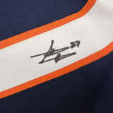 Framed Autographed/Signed Steve Atwater 35x39 Denver Blue Jersey JSA COA