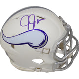 Justin Jefferson Autographed Minnesota Vikings Mini Helmet 24 Alt Beckett 51012