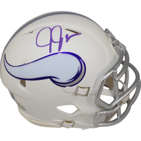 Justin Jefferson Autographed Minnesota Vikings Mini Helmet 24 Alt Beckett 51012