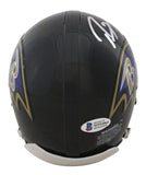 Ravens Ray Lewis Authentic Signed Rep Mini Helmet w/ Silver Sig BAS Witnessed