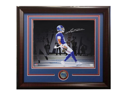 Jaxson Dart Signed 16x20 Framed Photo NY Giants 1st Career TD Auto Fanatics COA