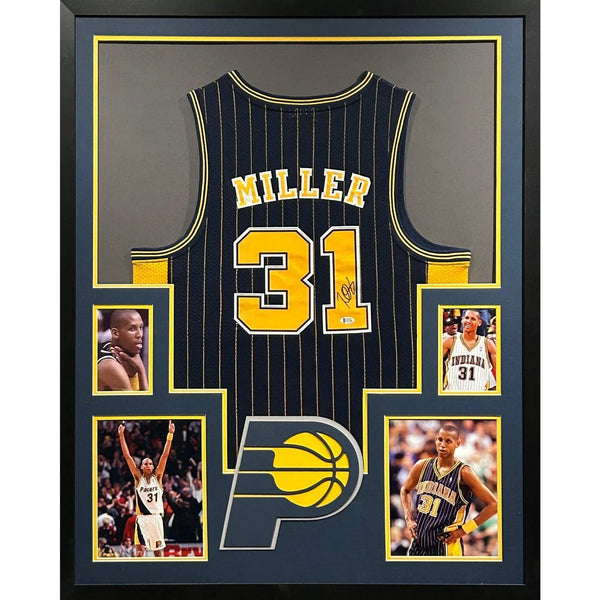 Reggie Miller Autographed Signed Framed Indiana Pacers Jersey BECKETT