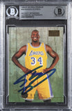 Lakers Shaquille O'Neal Signed 1996 Skybox Premium #58 Card BAS Slabbed