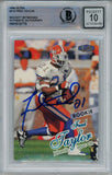 Fred Taylor Autographed 1998 Fleer #214 Trading Card 10 Grade Slab Beckett 43897